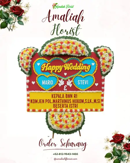 Papan Bunga Pernikahan Gedung Aji